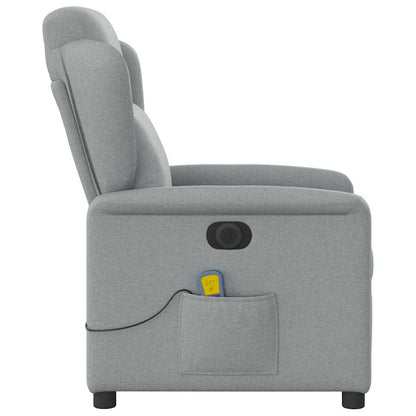 vidaXL Massagesessel Elektrisch Hellgrau Stoff