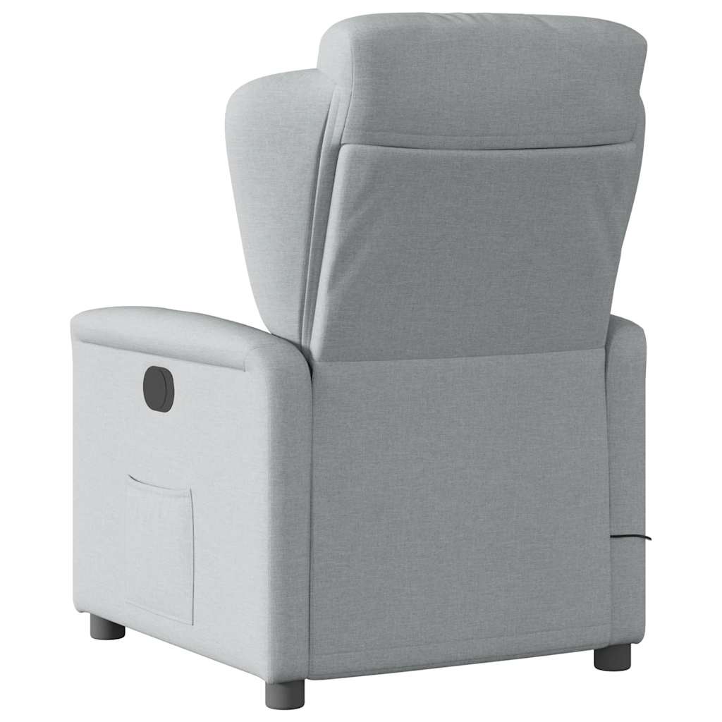 vidaXL Massagesessel Elektrisch Hellgrau Stoff