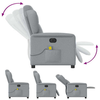vidaXL Massagesessel Elektrisch Hellgrau Stoff