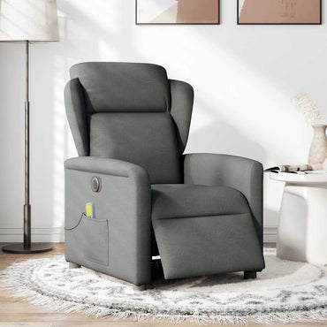 vidaXL Massagesessel Elektrisch Dunkelgrau Stoff