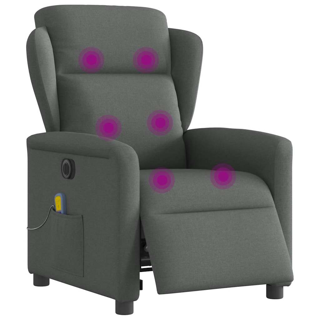 vidaXL Massagesessel Elektrisch Dunkelgrau Stoff