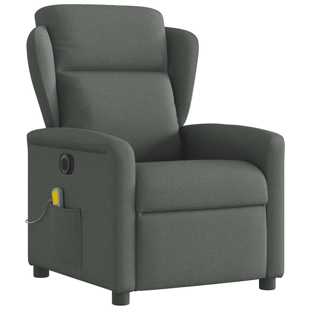vidaXL Massagesessel Elektrisch Dunkelgrau Stoff
