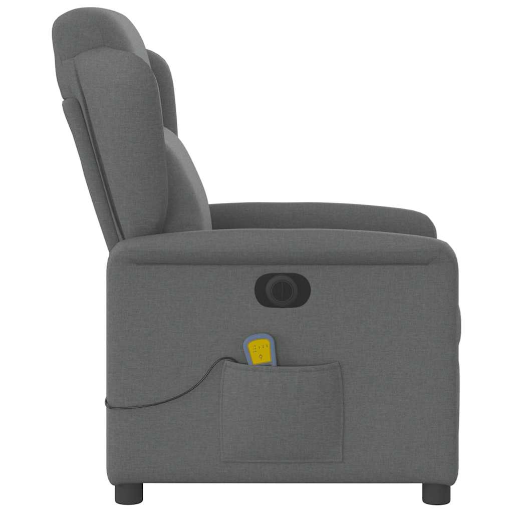 vidaXL Massagesessel Elektrisch Dunkelgrau Stoff