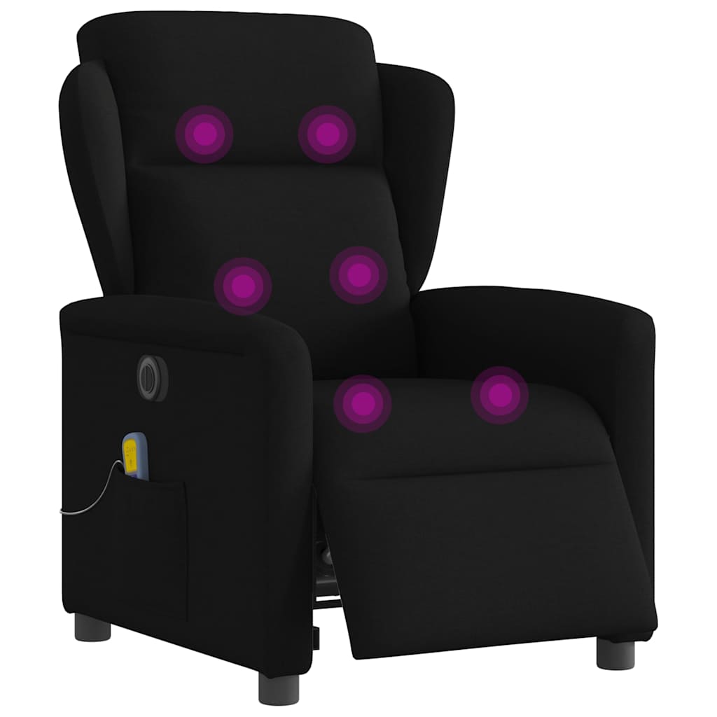 vidaXL Fauteuil de massage électrique Noir Tissu