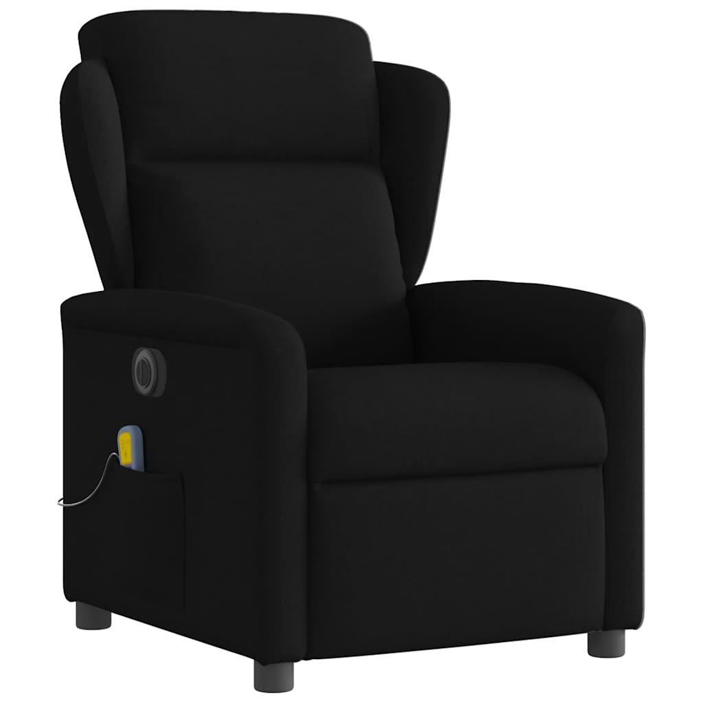 vidaXL Fauteuil de massage électrique Noir Tissu