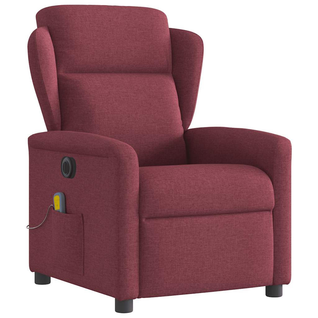 vidaXL Massagesessel Elektrisch Weinrot Stoff