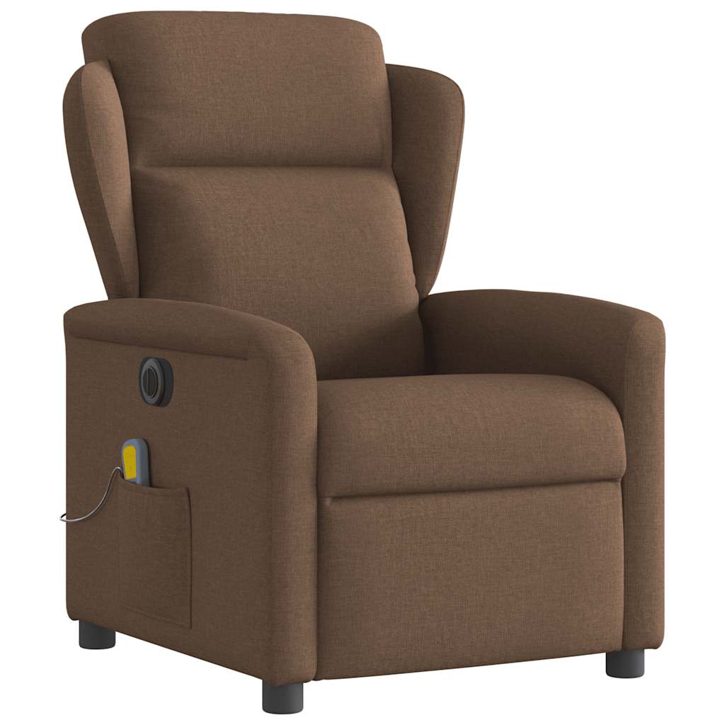 vidaXL Fauteuil de massage électrique marron en tissu