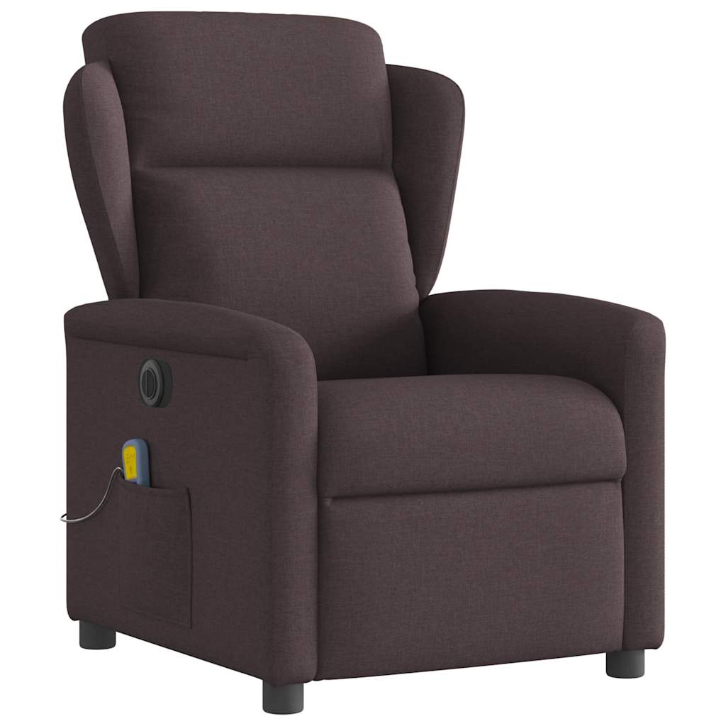vidaXL Massagesessel Elektrisch Dunkelbraun Stoff