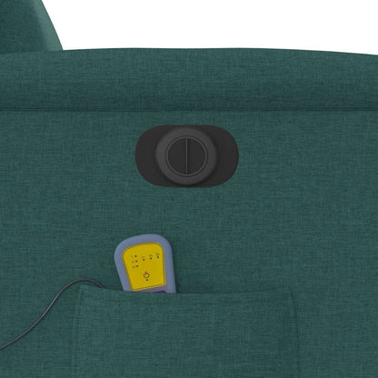 vidaXL Fauteuil de massage électrique Vert foncé Tissu