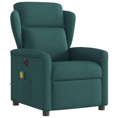 vidaXL Fauteuil de massage électrique Vert foncé Tissu