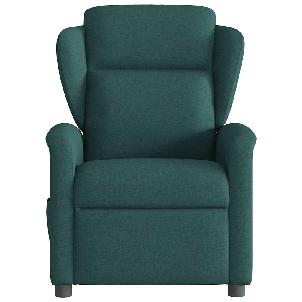vidaXL Fauteuil de massage électrique Vert foncé Tissu