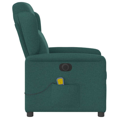 vidaXL Fauteuil de massage électrique Vert foncé Tissu