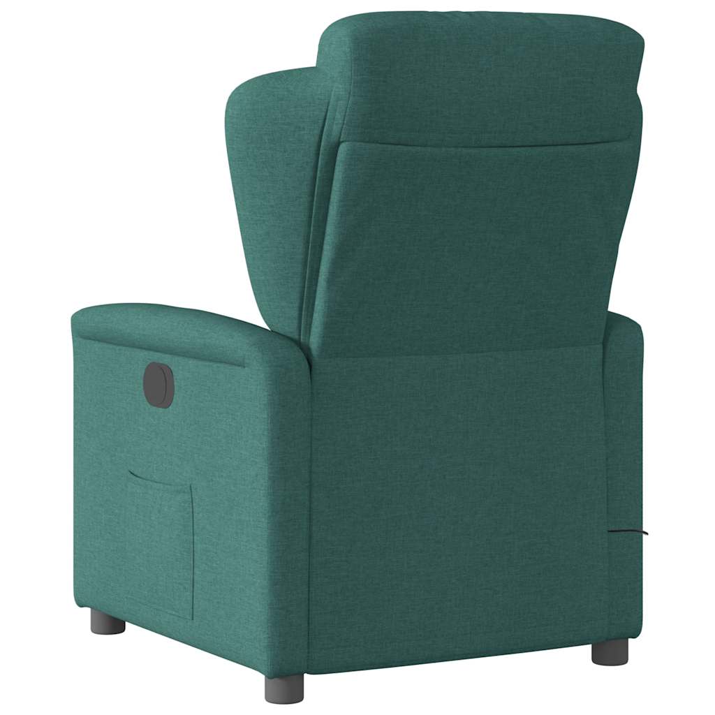 vidaXL Fauteuil de massage électrique Vert foncé Tissu