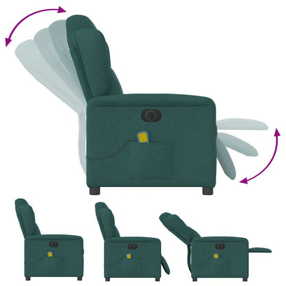 vidaXL Fauteuil de massage électrique Vert foncé Tissu