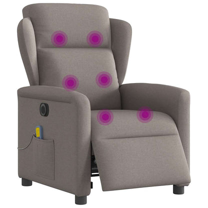 vidaXL Massagesessel Elektrisch Taupe Stoff