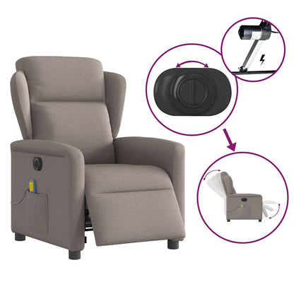 vidaXL Massagesessel Elektrisch Taupe Stoff