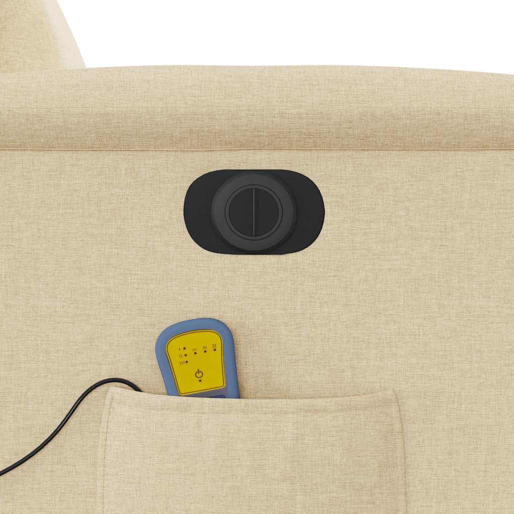 vidaXL Fauteuil de massage électrique Crème Tissu