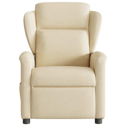 vidaXL Fauteuil de massage électrique Crème Tissu
