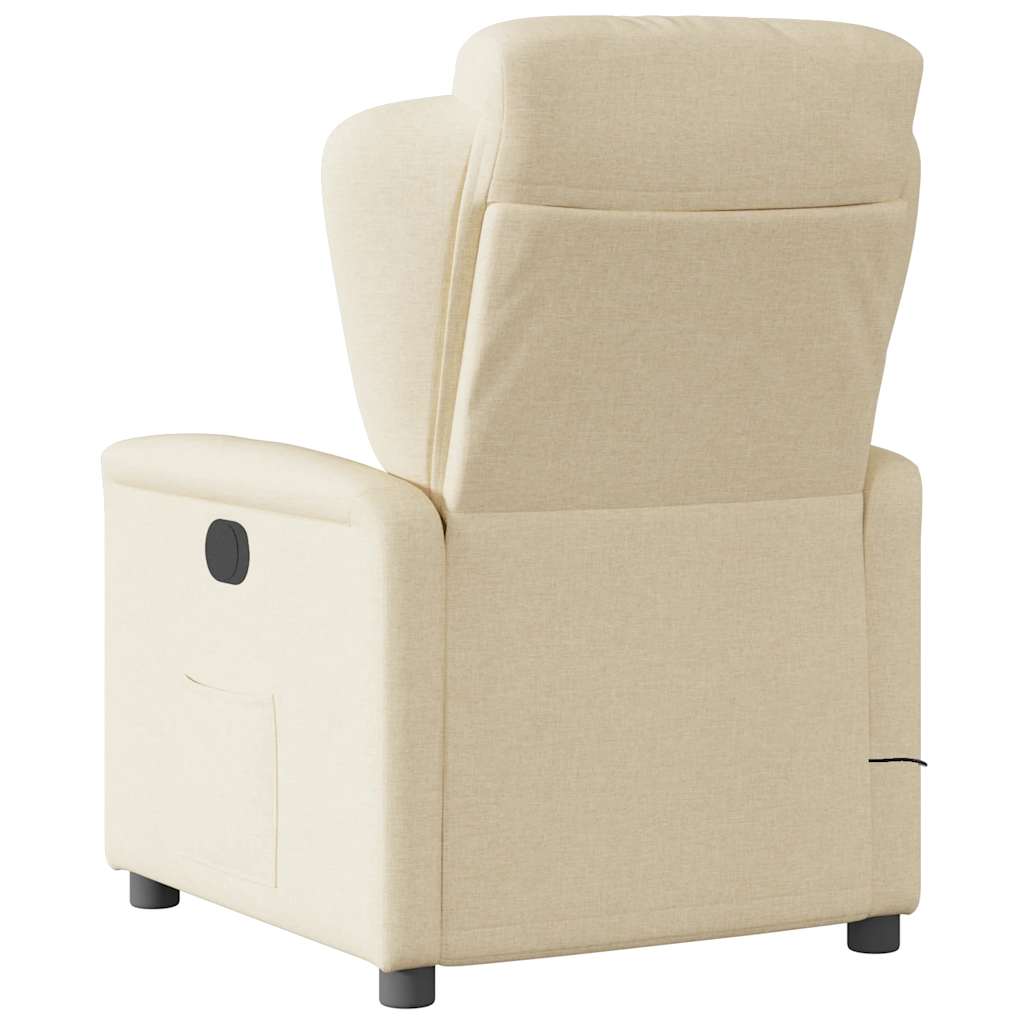 vidaXL Fauteuil de massage électrique Crème Tissu
