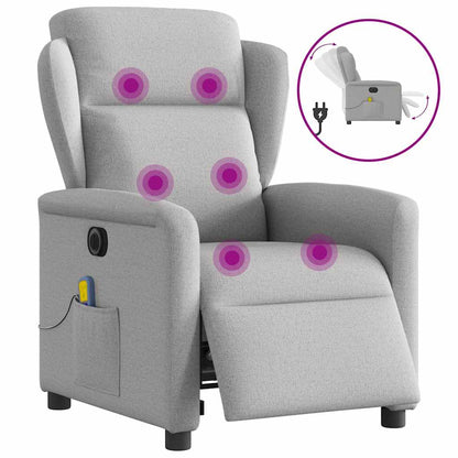 vidaXL Fauteuil de massage électrique Gris nuage en tissu