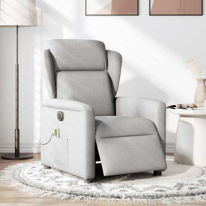 vidaXL Fauteuil de massage électrique Gris nuage en tissu