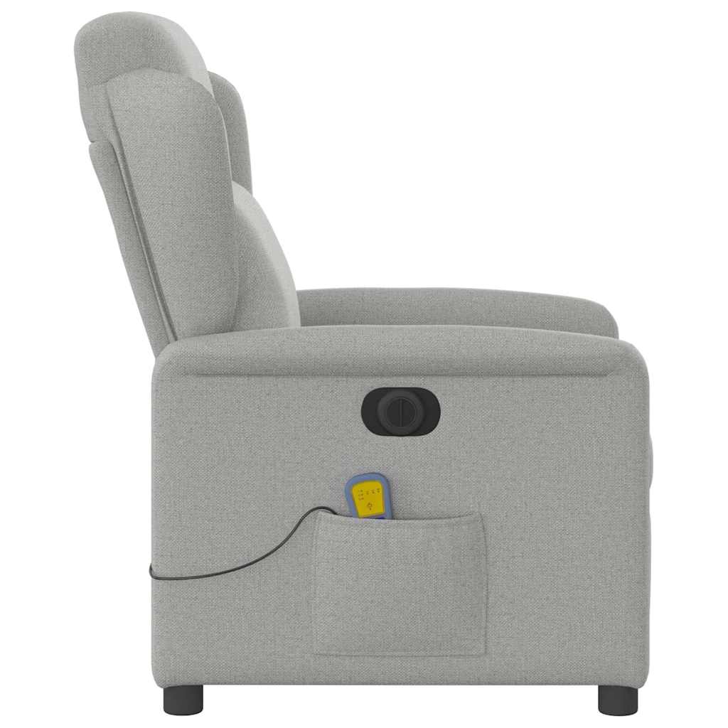 vidaXL Fauteuil de massage électrique Gris nuage en tissu