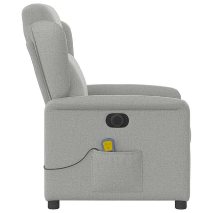 vidaXL Fauteuil de massage électrique Gris nuage en tissu