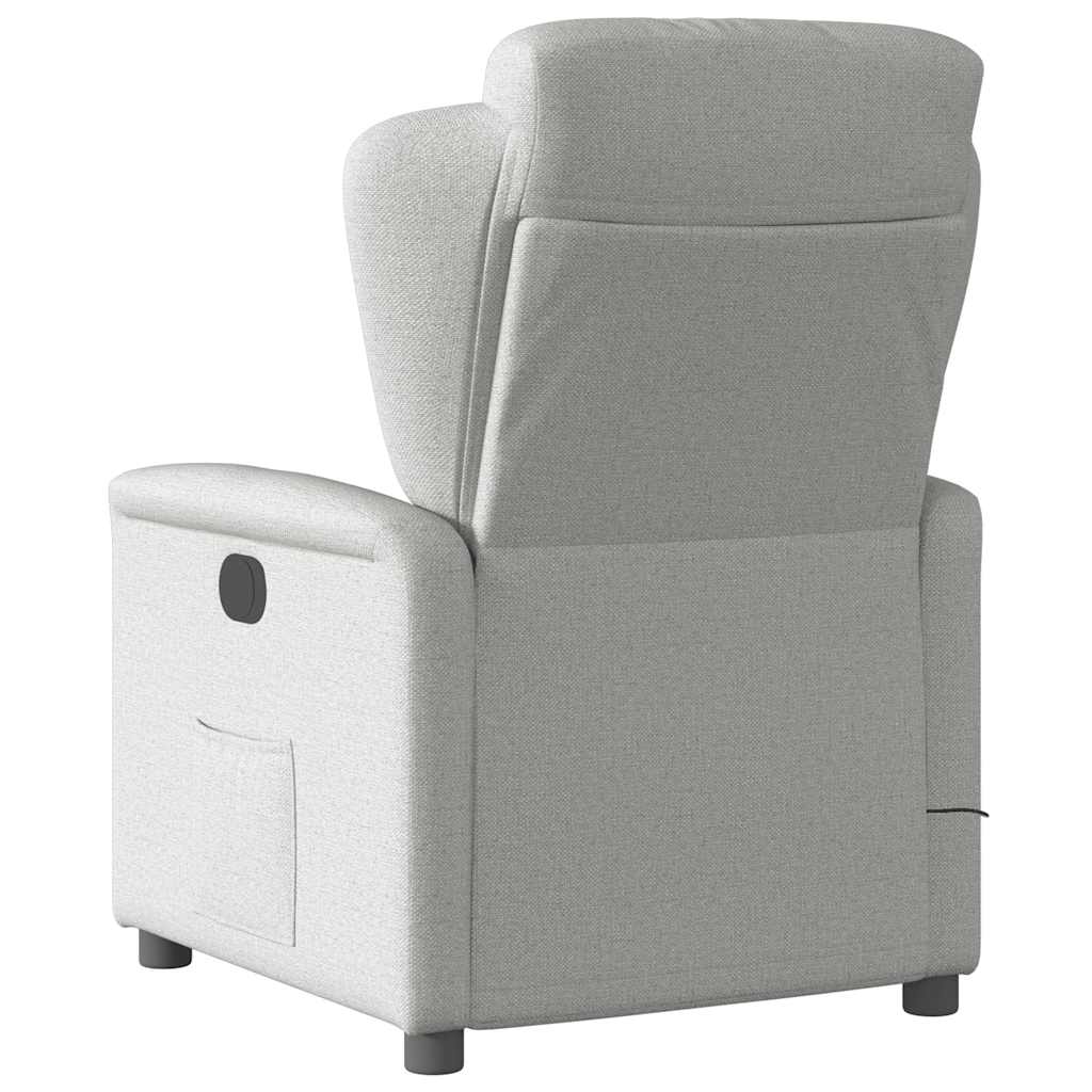 vidaXL Fauteuil de massage électrique Gris nuage en tissu