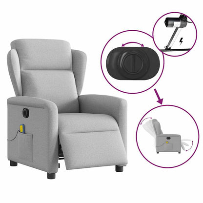vidaXL Fauteuil de massage électrique Gris nuage en tissu