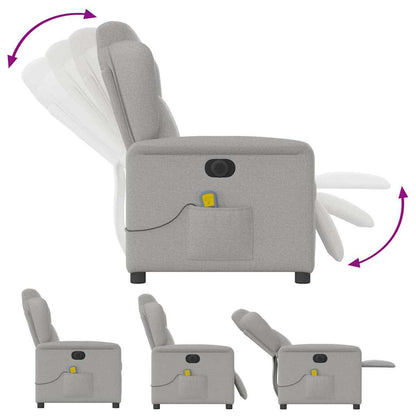 vidaXL Fauteuil de massage électrique Gris nuage en tissu