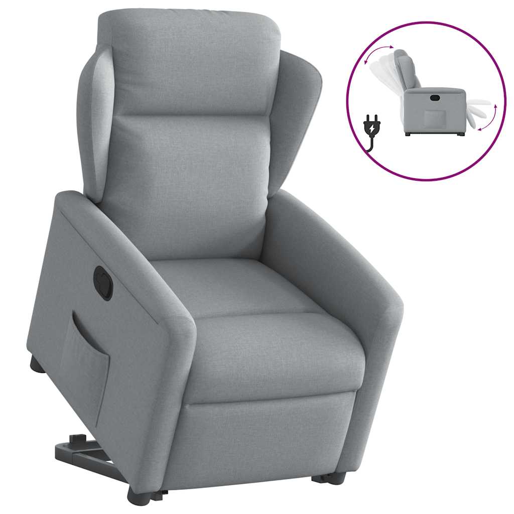 vidaXL Fauteuil inclinable releveur tissu gris clair