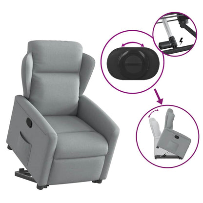 vidaXL Fauteuil inclinable releveur tissu gris clair