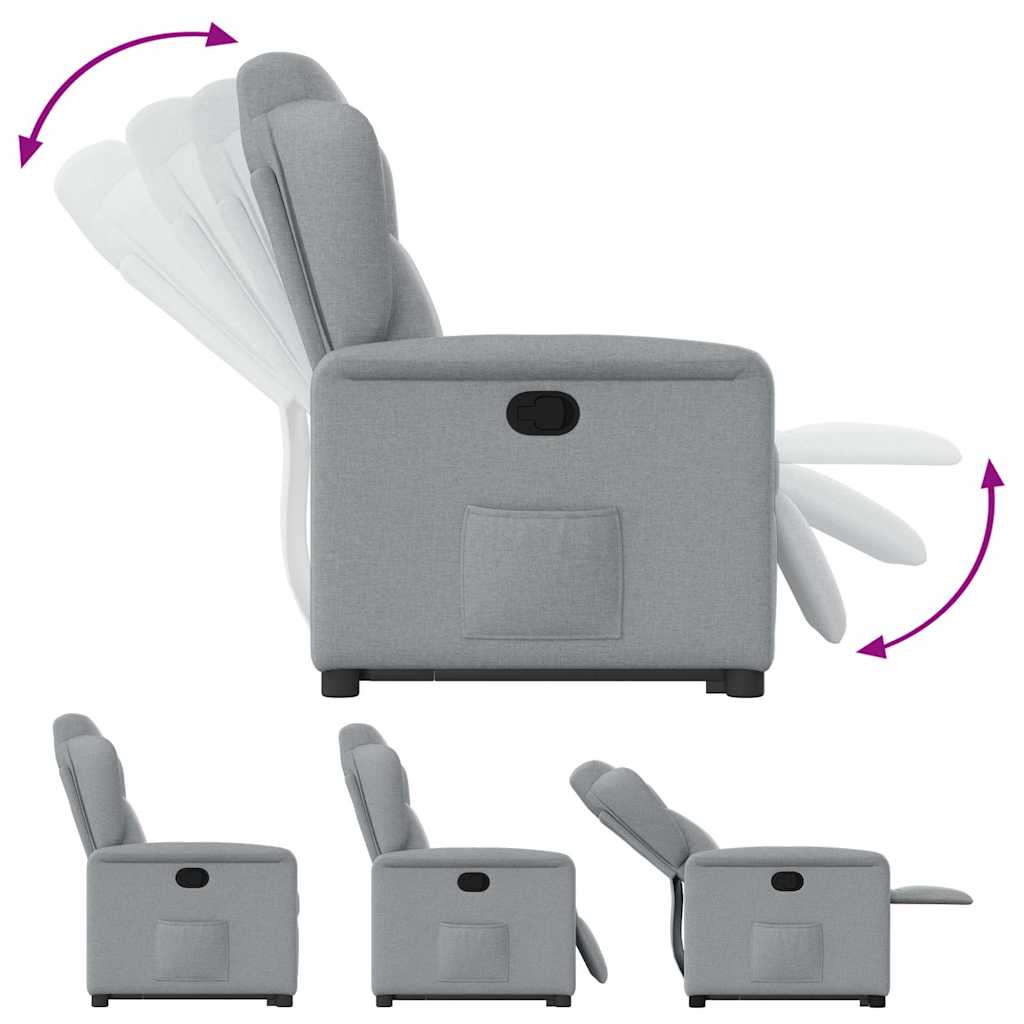vidaXL Fauteuil inclinable releveur tissu gris clair
