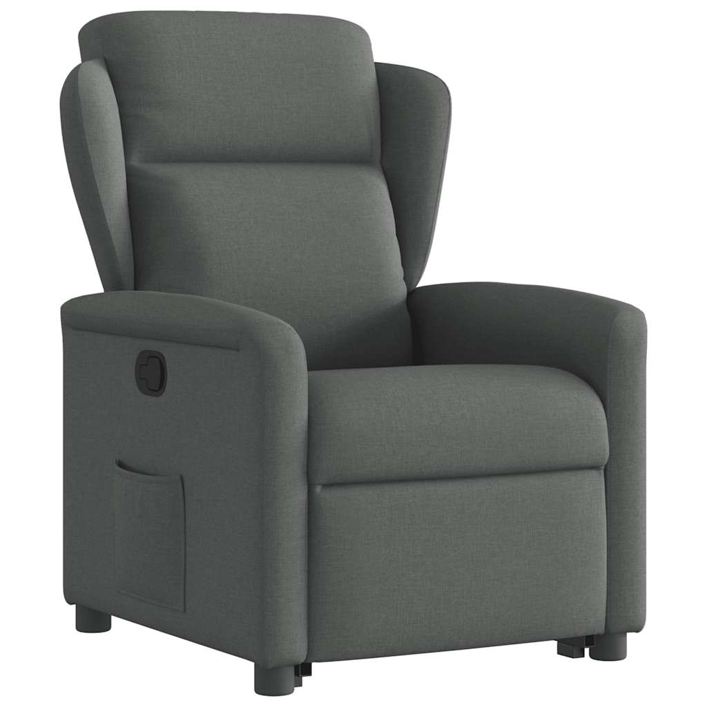 vidaXL Fauteuil relax releveur gris foncé tissu