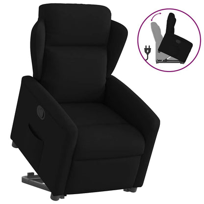 vidaXL Fauteuil releveur noir en tissu