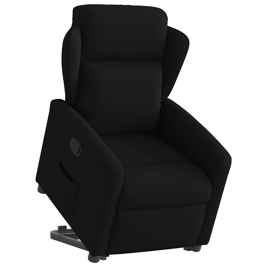 vidaXL Fauteuil releveur noir en tissu