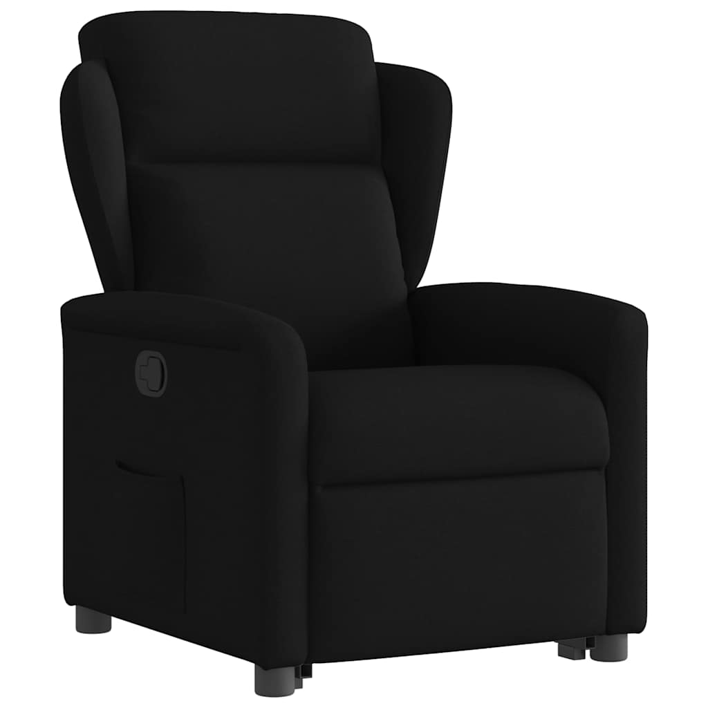 vidaXL Fauteuil releveur noir en tissu