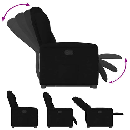 vidaXL Fauteuil releveur noir en tissu