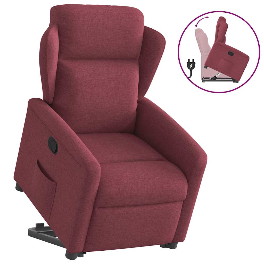 vidaXL Relaxsessel mit Aufstehhilfe Weinrot Stoff