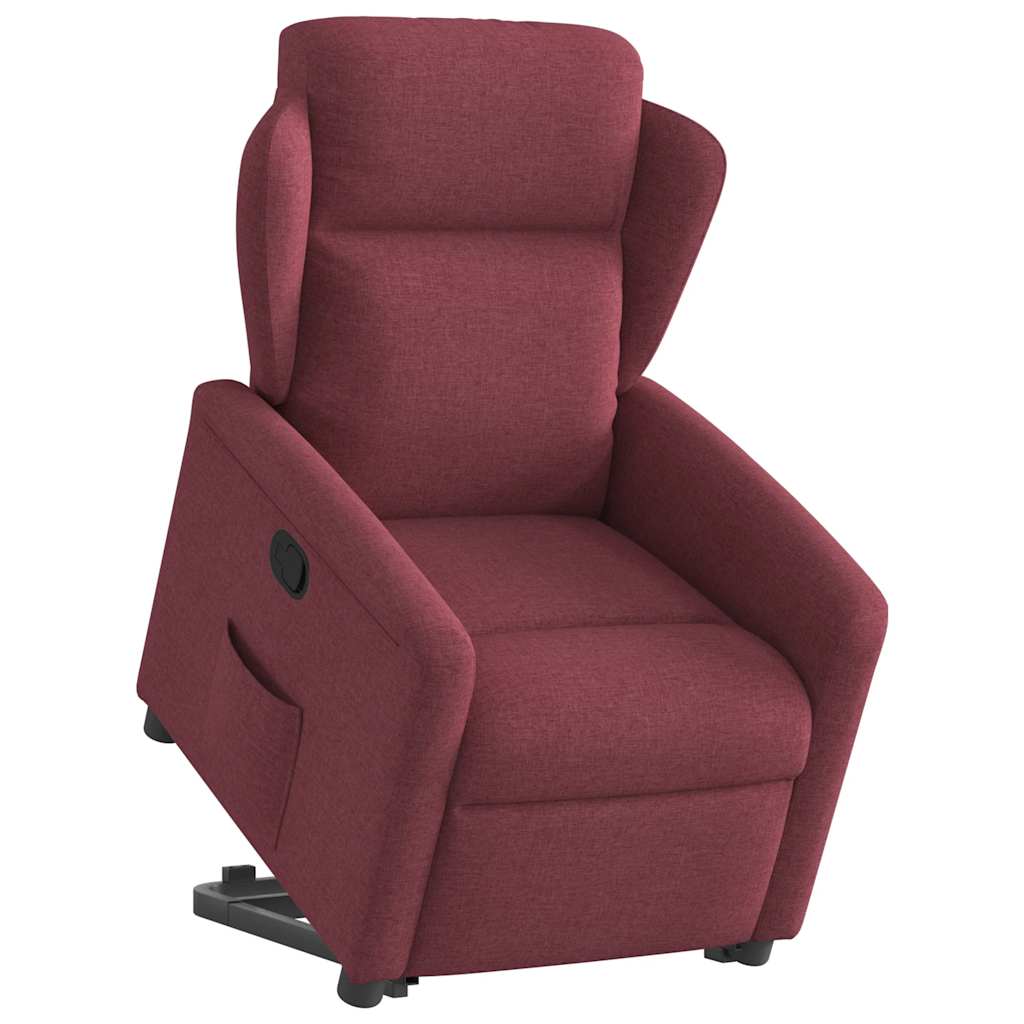 vidaXL Relaxsessel mit Aufstehhilfe Weinrot Stoff