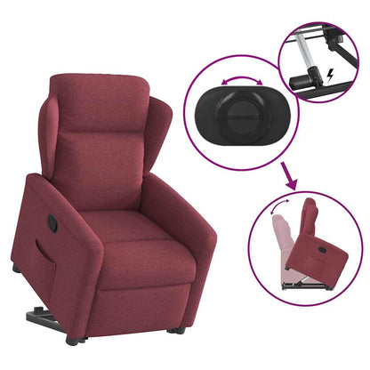 vidaXL Relaxsessel mit Aufstehhilfe Weinrot Stoff