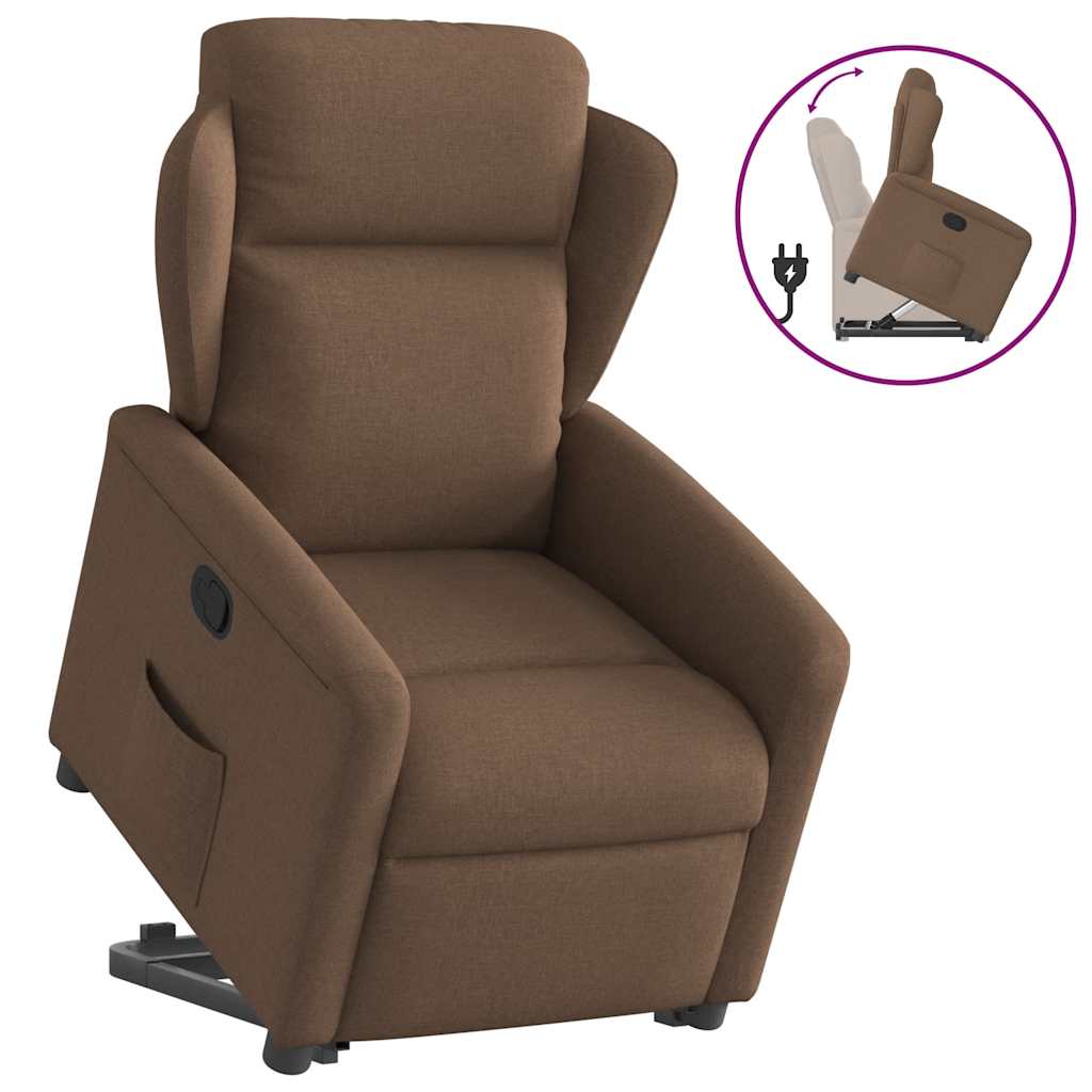 vidaXL Relaxsessel mit Aufstehhilfe Braun Stoff
