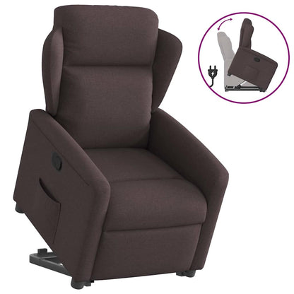 vidaXL Relaxsessel mit Aufstehhilfe Dunkelbraun Stoff