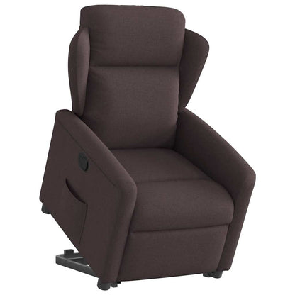 vidaXL Relaxsessel mit Aufstehhilfe Dunkelbraun Stoff