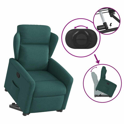 vidaXL Relaxsessel mit Aufstehhilfe Dunkelgrün Stoff