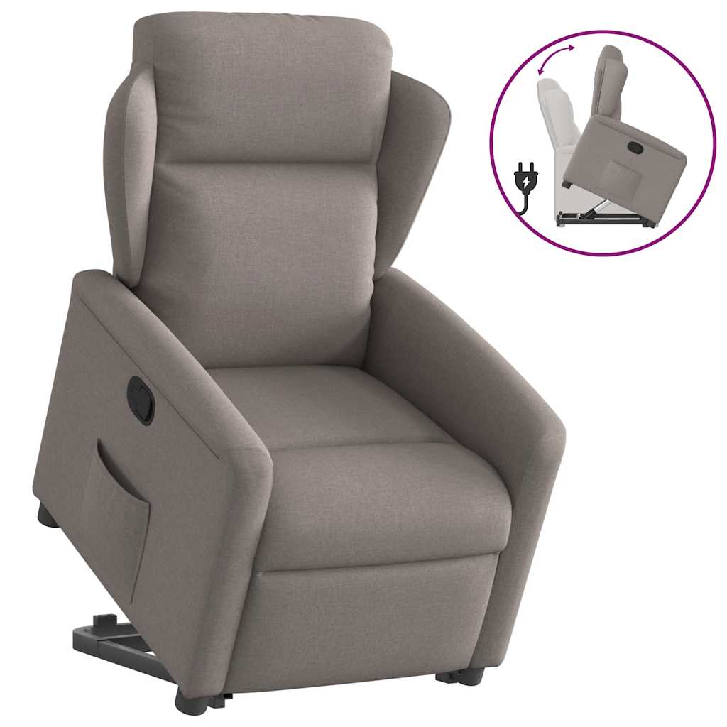 vidaXL Fauteuil relax releveur taupe en tissu
