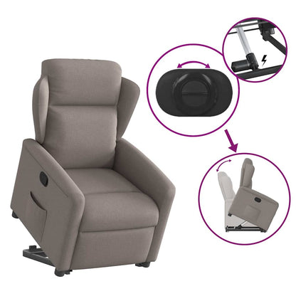 vidaXL Fauteuil relax releveur taupe en tissu