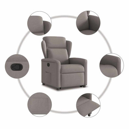 vidaXL Fauteuil relax releveur taupe en tissu
