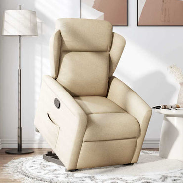 vidaXL Relaxsessel mit Aufstehhilfe Creme Stoff