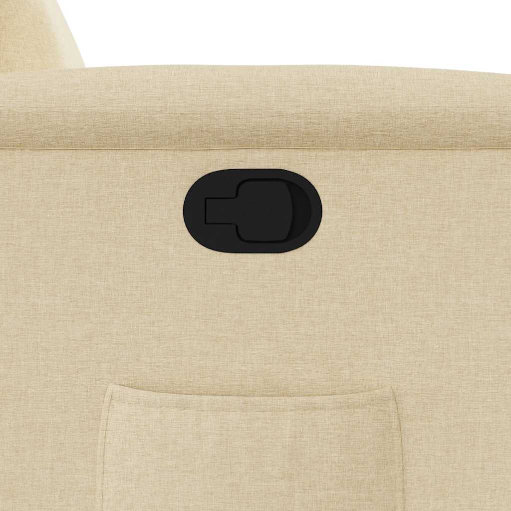 vidaXL Fauteuil relax électrique crème en tissu